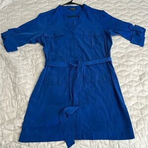 Expres shirt style dress royal blue size large worn one time